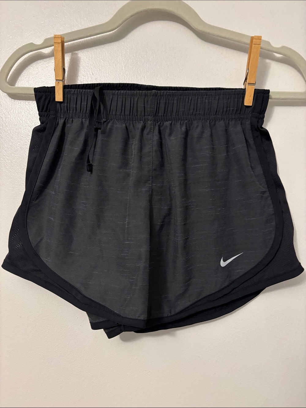 Nike Black Athletic Running Shorts with Reflective Swoosh